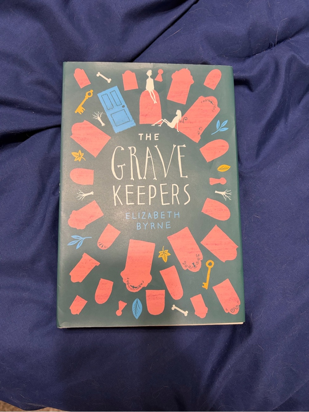The Grave Keepers by Elizabeth Byrne - Dark Teal & Coral Book Cover